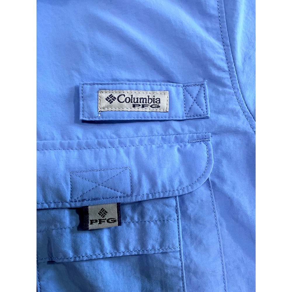 Columbia PFG Women's Small Ducks Unlimited Blue Fishing Shirt Short Sleeve - Picture 6 of 9